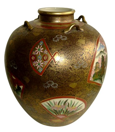японская антикварная ваза эпохи конца Эдо начало Мэйдзи