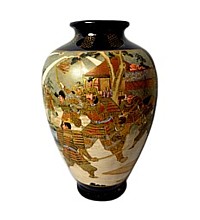 Фарфоровая антикварная ваза Сацума  с круговой росписью