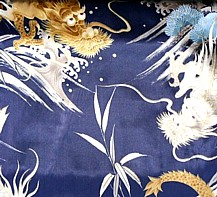 рисунок ткани мужского шелкового халата-кимоно