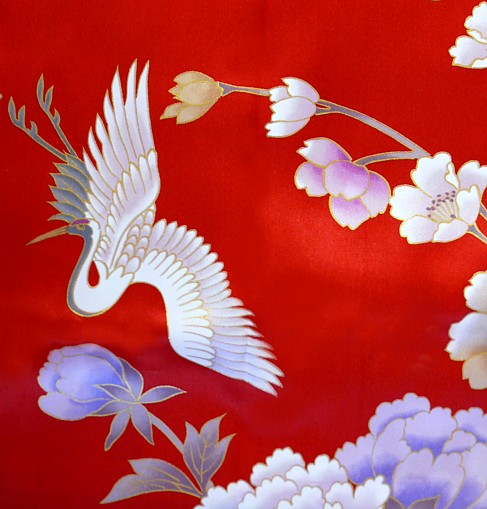 рисунок ткани шелкового японского кимоно КАОРИ