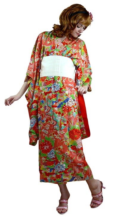 старинное японское кимоно - стиль винтаж